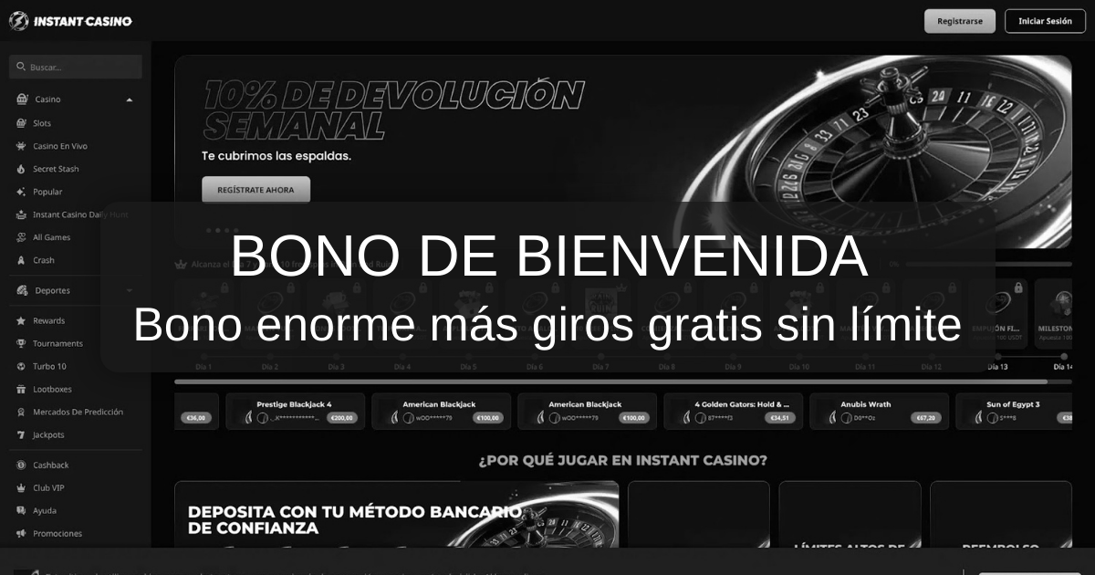 Instant Casino online en España: sitio oficial, bono y juegos